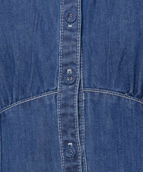 mysty woman（ミスティウーマン）の「［追加1］デニムエンパイアワンピース 190564（ワンピース・レディース・ブルー/ブラック/ライトブルー・FREE）」の19枚目の写真