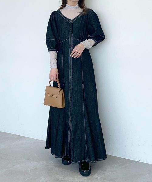 M 超美品 紺 ミニワンピース　ミスティウーマン　ネイビー　黄色　スポーティ 楽天市場】水着 レディース ワンピース型 スカート 長袖