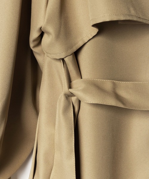me+em select(ミームセレクト)の「【2WAY】オーバーサイズ スタンドカラーロングトレンチコート(トレンチコート・レディース・ブラック/ライトカーキ/ベージュ/サンドベージュ/アイボリー/チャコール・MEDIUM/SMALL/LARGE)」の7枚目の写真