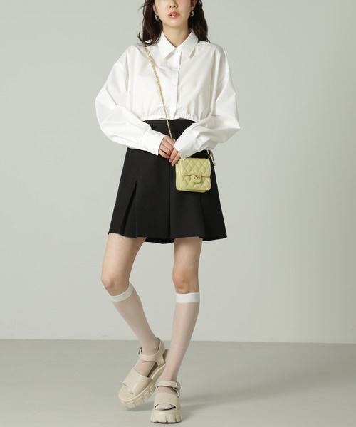 FREE'S MART(フリーズマート)の「◆プリーツミニスカート(スカート・レディース・ベージュ/ブラック・MEDIUM/SMALL)」の5枚目の写真