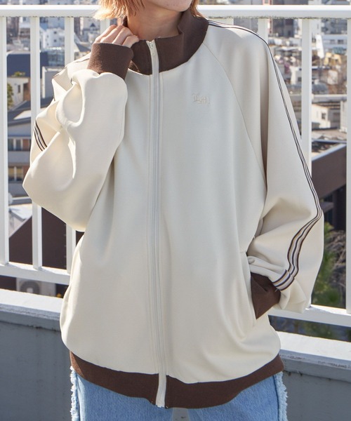 PBLIM(ページボーイリム)の「PAGEBOYLIM/トラックジャージジャケット(ブルゾン・レディース・ネイビー/アイボリー/グリーン・FREE)」の14枚目の写真