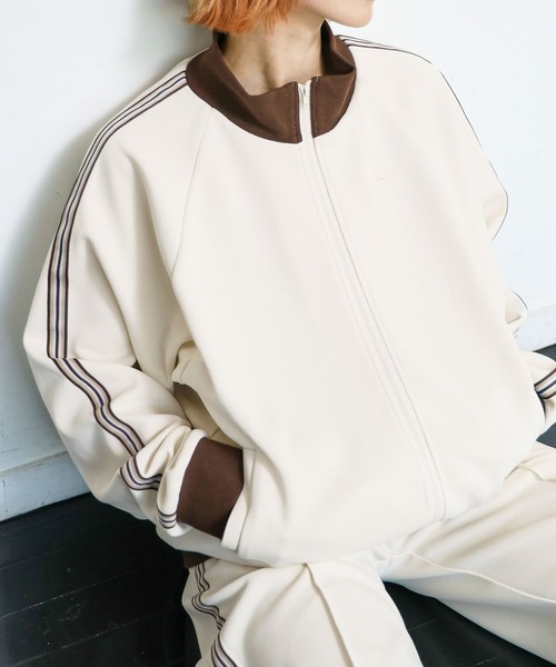 PBLIM(ページボーイリム)の「PAGEBOYLIM/トラックジャージジャケット(ブルゾン・レディース・ネイビー/アイボリー/グリーン・FREE)」の9枚目の写真