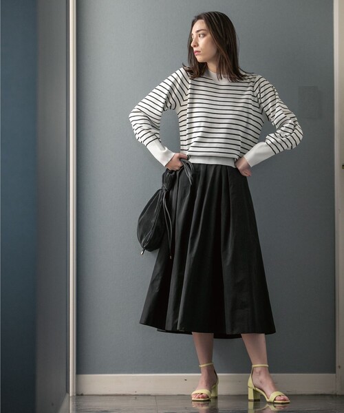 OPAQUE.CLIP(オペークドットクリップ)の「◆アシンメトリー タックフレアスカート【UVケア】(スカート・レディース・ホワイト系/ブラック/キャメル・40/38/36)」の12枚目の写真