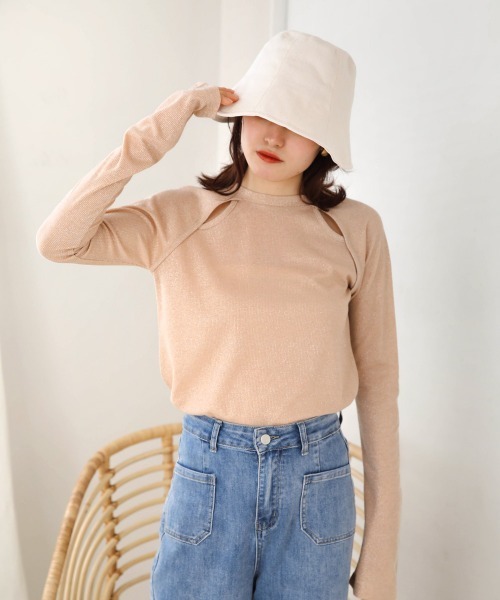 Bab（バブ）の「バックリボンワイドバケットハット（ハット・レディース・オフホワイト/ベージュ/ブラック・ONESIZE）」の6枚目の写真