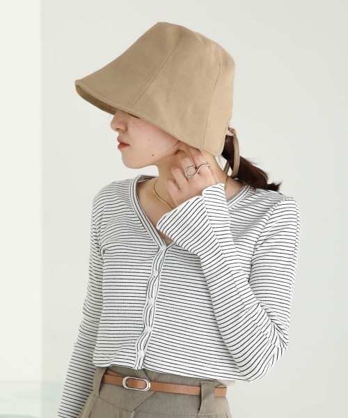 Bab（バブ）の「バックリボンワイドバケットハット（ハット・レディース・オフホワイト/ベージュ/ブラック・ONESIZE）」の15枚目の写真