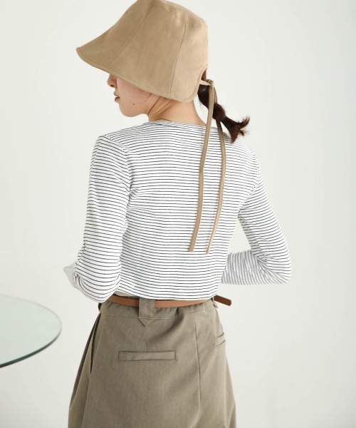 Bab（バブ）の「バックリボンワイドバケットハット（ハット・レディース・オフホワイト/ベージュ/ブラック・ONESIZE）」の14枚目の写真