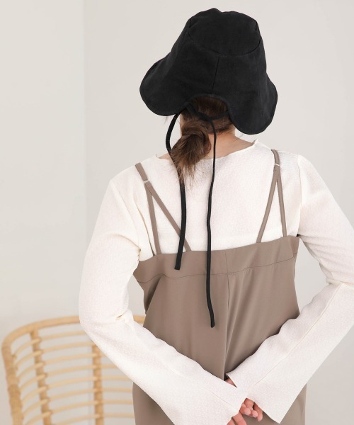 Bab（バブ）の「バックリボンワイドバケットハット（ハット・レディース・オフホワイト/ベージュ/ブラック・ONESIZE）」の11枚目の写真