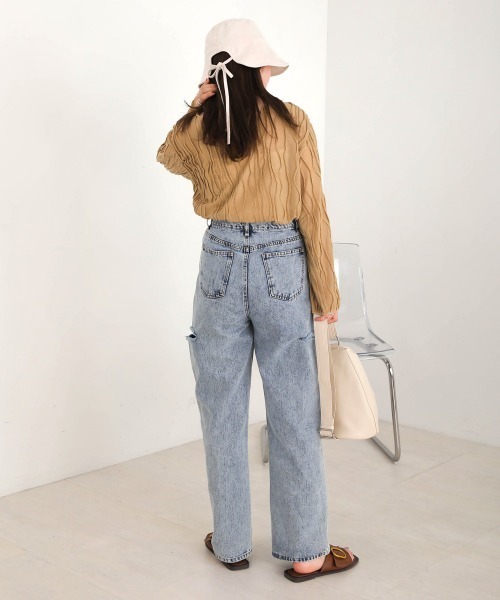 Bab（バブ）の「バックリボンワイドバケットハット（ハット・レディース・オフホワイト/ベージュ/ブラック・ONESIZE）」の5枚目の写真