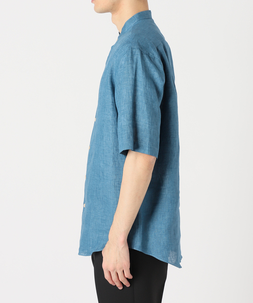 EDIFICE（エディフィス）の「ALBINI バンドカラー 半袖リネンシャツ（シャツ/ブラウス・メンズ・チャコールグレー/ブラック/ホワイト/ブルー系その他・LARGE/SMALL/MEDIUM）」の10枚目の写真