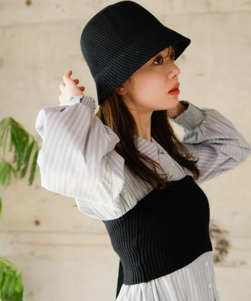 レディメイド バケットハット READYMADE x DENIM TEARS COTTON WREATH TWEED BUCKET HAT