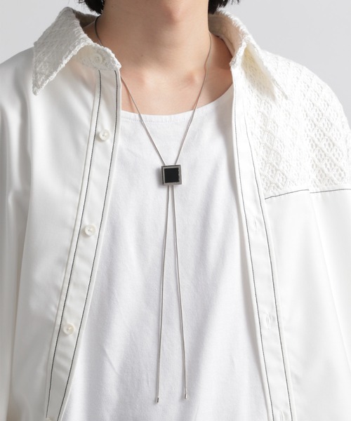 HARE（ハレ）の「ストーンループタイ(HARE)（ネックレス・メンズ・ブラック・FREE）」の8枚目の写真