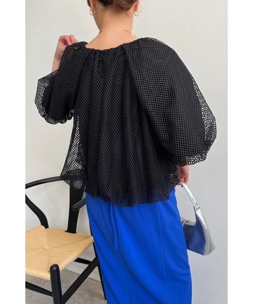 palm RICHE（ポームリシュ）の「メッシュバルーンカーディガン（カーディガン/ボレロ・レディース・オフホワイト/ブラック・M）」の22枚目の写真