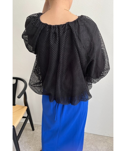 palm RICHE（ポームリシュ）の「メッシュバルーンカーディガン（カーディガン/ボレロ・レディース・オフホワイト/ブラック・M）」の13枚目の写真