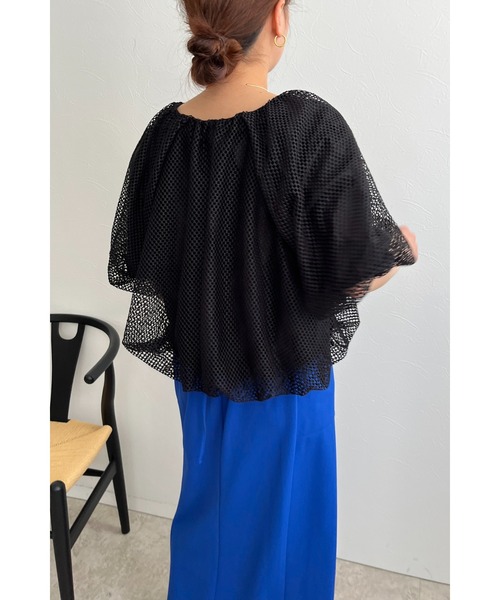 palm RICHE（ポームリシュ）の「メッシュバルーンカーディガン（カーディガン/ボレロ・レディース・オフホワイト/ブラック・M）」の20枚目の写真