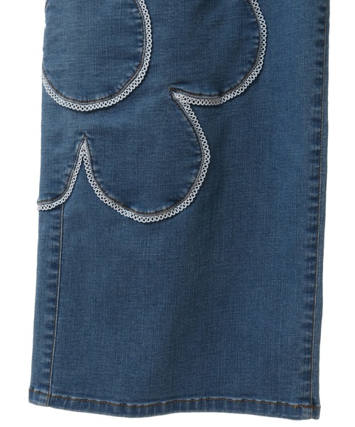 Candy Stripper（キャンディストリッパー）の「BE MY FLOWER DENIM パンツ（デニムパンツ・レディース・ライトインディゴブルー/インディゴブルー・2）」の8枚目の写真