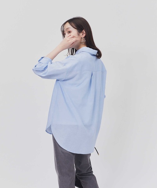 Right-on（ライトオン）の「【HONEYSUCKLE ROSE】サラサラリネン混長袖シャツ（シャツ/ブラウス・レディース・グレー/オフホワイト/ピンク/ブルー・M/L）」の15枚目の写真