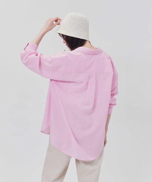 Right-on（ライトオン）の「【HONEYSUCKLE ROSE】サラサラリネン混長袖シャツ（シャツ/ブラウス・レディース・グレー/オフホワイト/ピンク/ブルー・M/L）」の17枚目の写真