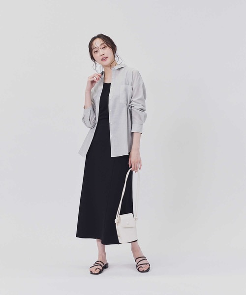 Right-on（ライトオン）の「【HONEYSUCKLE ROSE】サラサラリネン混長袖シャツ（シャツ/ブラウス・レディース・グレー/オフホワイト/ピンク/ブルー・M/L）」の10枚目の写真