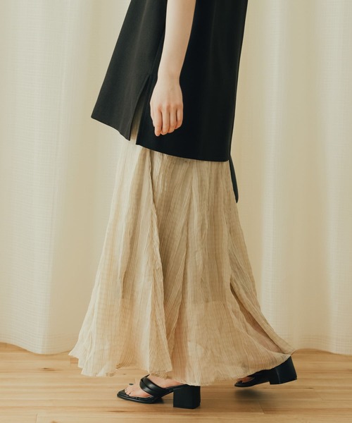 SENSE OF PLACE by URBAN RESEARCH（センスオブプレイスバイアーバンリサーチ）の「シアーチェックマーメイドスカート（スカート・レディース・ライトベージュ/ブラウン/ブラック・ONE）」の9枚目の写真