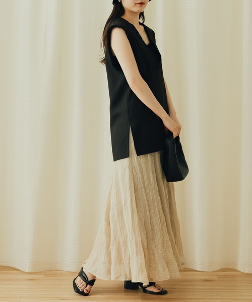 SENSE OF PLACE by URBAN RESEARCH（センスオブプレイスバイアーバンリサーチ）の「シアーチェックマーメイドスカート（スカート・レディース・ライトベージュ/ブラウン/ブラック・ONE）」の10枚目の写真