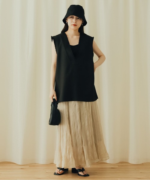 SENSE OF PLACE by URBAN RESEARCH（センスオブプレイスバイアーバンリサーチ）の「シアーチェックマーメイドスカート（スカート・レディース・ライトベージュ/ブラウン/ブラック・ONE）」の11枚目の写真