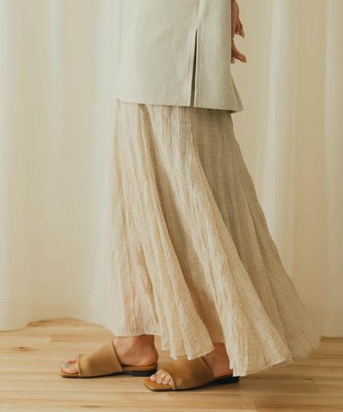 SENSE OF PLACE by URBAN RESEARCH（センスオブプレイスバイアーバンリサーチ）の「シアーチェックマーメイドスカート（スカート・レディース・ライトベージュ/ブラウン/ブラック・ONE）」の15枚目の写真