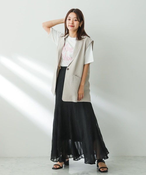 SENSE OF PLACE by URBAN RESEARCH（センスオブプレイスバイアーバンリサーチ）の「シアーチェックマーメイドスカート（スカート・レディース・ライトベージュ/ブラウン/ブラック・ONE）」の20枚目の写真