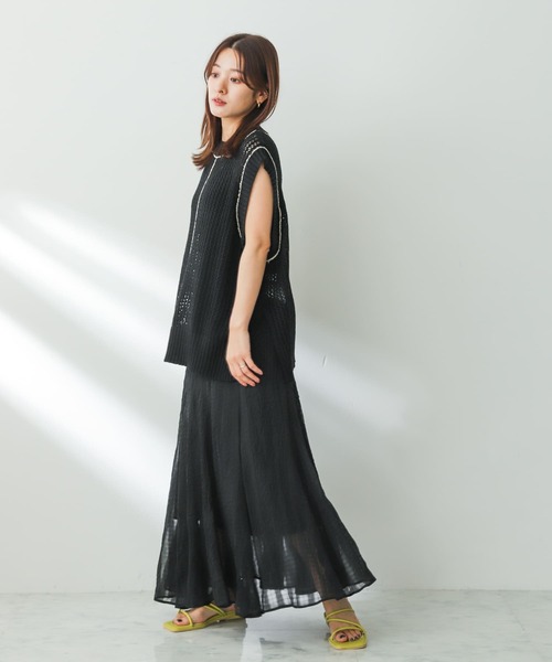 SENSE OF PLACE by URBAN RESEARCH（センスオブプレイスバイアーバンリサーチ）の「シアーチェックマーメイドスカート（スカート・レディース・ライトベージュ/ブラウン/ブラック・ONE）」の21枚目の写真