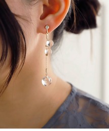 Cupid Heart（キューピッドハート）の「【Cupid Heart】結婚式アクセサリー　大粒クリアパールドロップイヤリング（イヤリング・レディース）」
