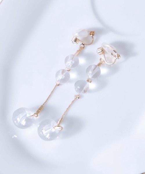 Cupid Heart(キューピッドハート)の「【Cupid Heart】結婚式アクセサリー 大粒クリアパールドロップイヤリング(イヤリング・レディース・ゴールド/シルバー・MEDIUM)」の10枚目の写真