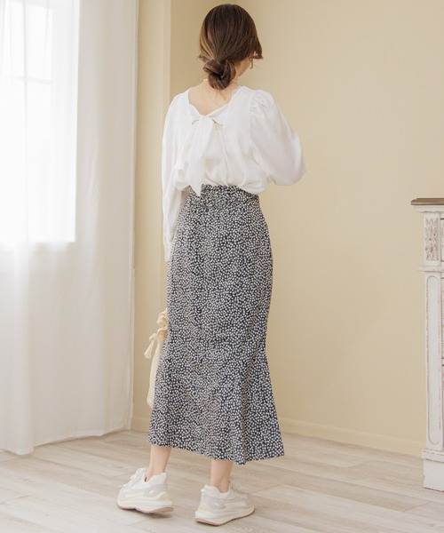 flower（フラワー）の「リボンパフブラウス（シャツ/ブラウス・レディース・ホワイト/ピンク/ブルー・FREE）」の6枚目の写真