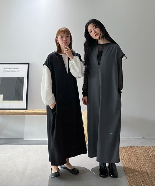 feepur（フェピュール）の「【TALLサイズあり】深Vネックロング