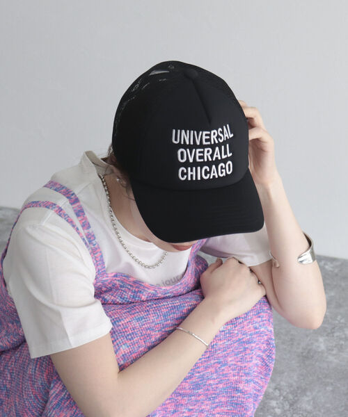 UNIVERSAL OVERALL(ユニバーサルオーバーオール)の「【UNIVERSAL OVERALL/ユニバーサルオーバーオール】ロゴ刺繍メッシュキャップ(キャップ・レディース・ブラック/ネイビー・FREE)」の3枚目の写真