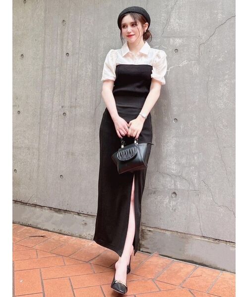 RESEXXY（リゼクシー）の「シャツドッキングニットトップス（ニット/セーター・レディース・ブラック/ベージュ/ブルー・FREE）」の13枚目の写真