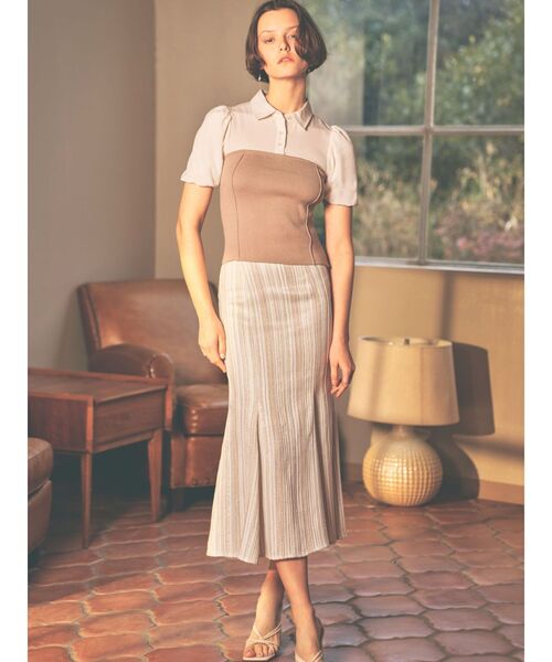 RESEXXY（リゼクシー）の「シャツドッキングニットトップス（ニット/セーター・レディース・ブラック/ベージュ/ブルー・FREE）」の21枚目の写真