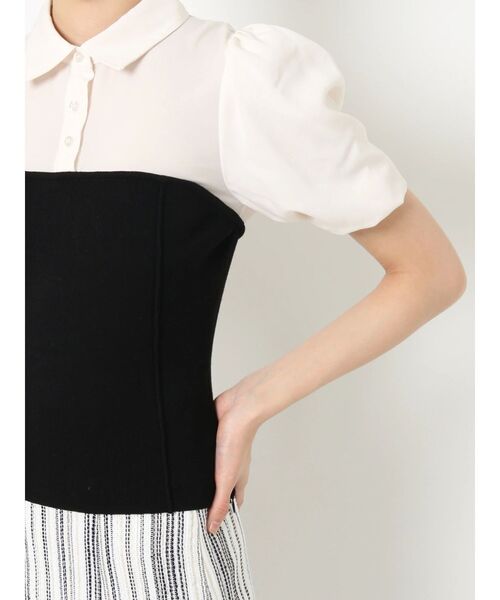 RESEXXY（リゼクシー）の「シャツドッキングニットトップス（ニット/セーター・レディース・ブラック/ベージュ/ブルー・FREE）」の14枚目の写真