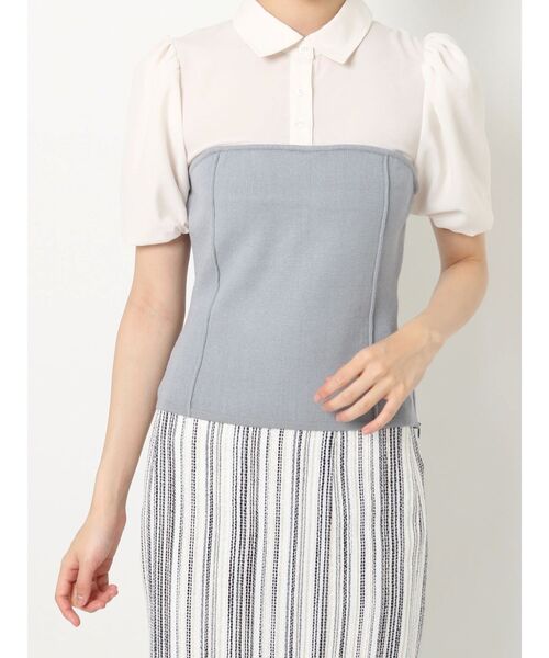 RESEXXY（リゼクシー）の「シャツドッキングニットトップス（ニット/セーター・レディース・ブラック/ベージュ/ブルー・FREE）」の18枚目の写真