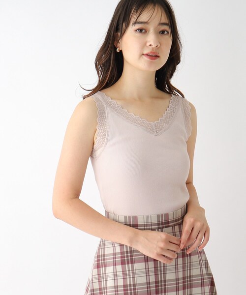 前後2WAYレースタンクトップ【洗濯機洗い可】（タンクトップ）｜index