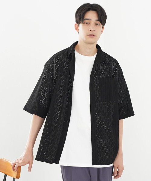 LAKOLE（ラコレ）の「レースシャツ / 191800（シャツ/ブラウス・メンズ・オフホワイト/ベージュ/グリーン/ブラック・X-LARGE/LARGE/MEDIUM）」の3枚目の写真