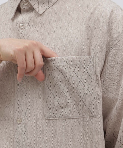 LAKOLE（ラコレ）の「レースシャツ / 191800（シャツ/ブラウス・メンズ・オフホワイト/ベージュ/グリーン/ブラック・X-LARGE/LARGE/MEDIUM）」の12枚目の写真