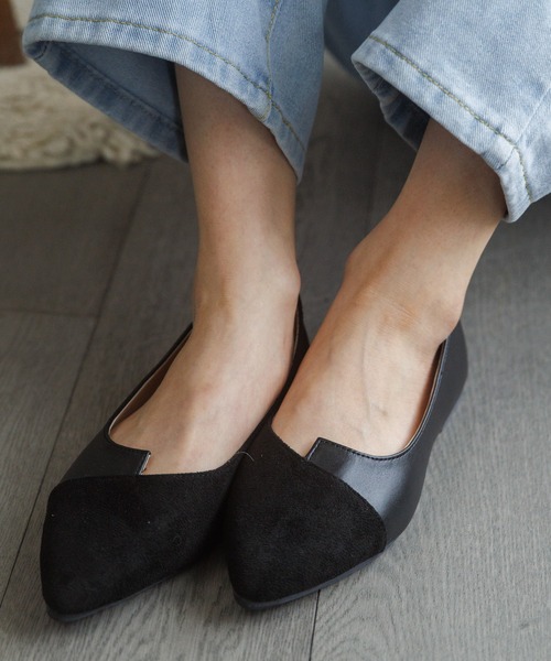 Miniministore(ミニミニストア)の「ポインテッド フラットシューズ(パンプス・レディース・ブラック/ピンク/ベージュ・35/36/37/38/39/40)」の8枚目の写真