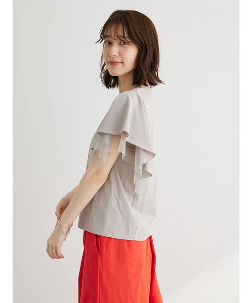 ELENCARE DUE（エレンカーレデュエ）の「・ELENCARE　DUE　フレアスリーブTシャツ（Tシャツ/カットソー・レディース・ブラック/グレイッシュベージュ/オフホワイト/レッド・FREE）」の11枚目の写真
