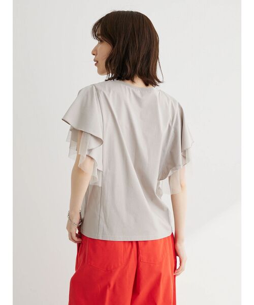 ELENCARE DUE（エレンカーレデュエ）の「・ELENCARE　DUE　フレアスリーブTシャツ（Tシャツ/カットソー・レディース・ブラック/グレイッシュベージュ/オフホワイト/レッド・FREE）」の12枚目の写真