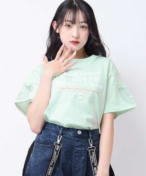 【美品】クニオコレクション 動物柄チュール半袖Tシャツ Lサイズ Tシャツ（半袖他） - KUNIO COLLECTION（クニオコレクションの