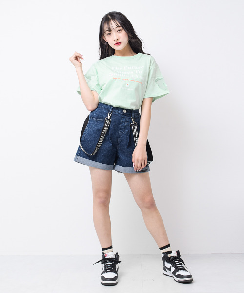 RiCO SUCRE(リコシュクレ)の「袖ベアーチュールTシャツ(Tシャツ/カットソー・キッズ・ミント/オフホワイト/サックスブルー/ブラック・130/140/150/160/165)」の11枚目の写真