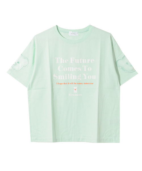 RiCO SUCRE(リコシュクレ)の「袖ベアーチュールTシャツ(Tシャツ/カットソー・キッズ・ミント/オフホワイト/サックスブルー/ブラック・130/140/150/160/165)」の16枚目の写真