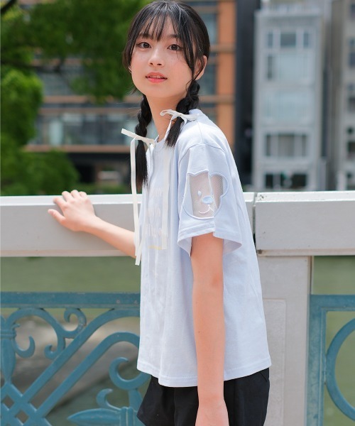 【美品】クニオコレクション 動物柄チュール半袖Tシャツ Lサイズ Tシャツ（半袖他） - KUNIO COLLECTION（クニオコレクションの