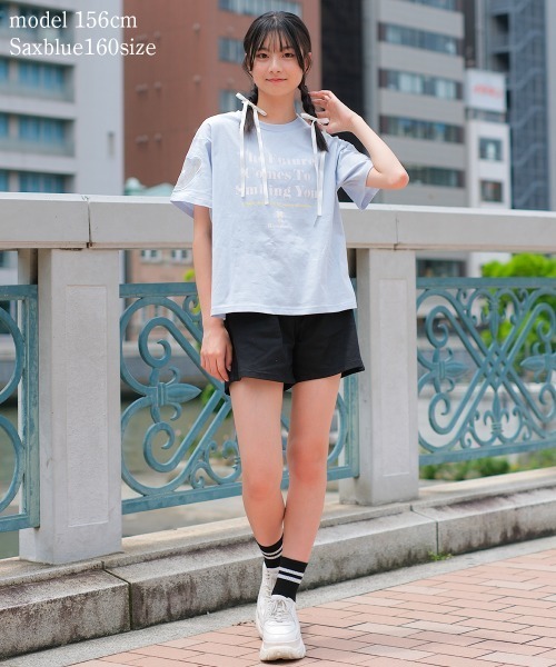RiCO SUCRE(リコシュクレ)の「袖ベアーチュールTシャツ(Tシャツ/カットソー・キッズ・ミント/オフホワイト/サックスブルー/ブラック・130/140/150/160/165)」の20枚目の写真