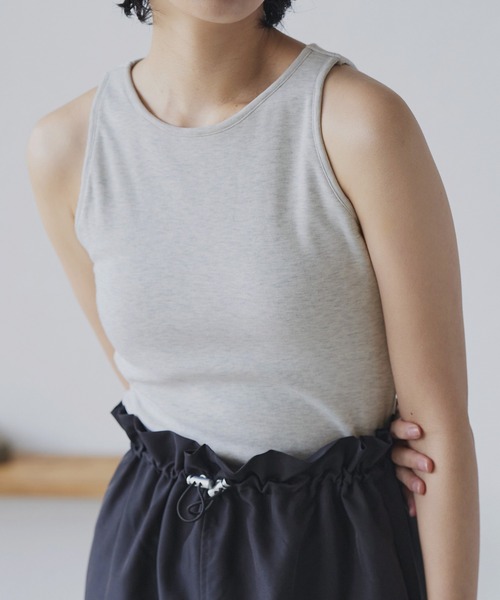 カップ付き天竺アメスリタンクトップ