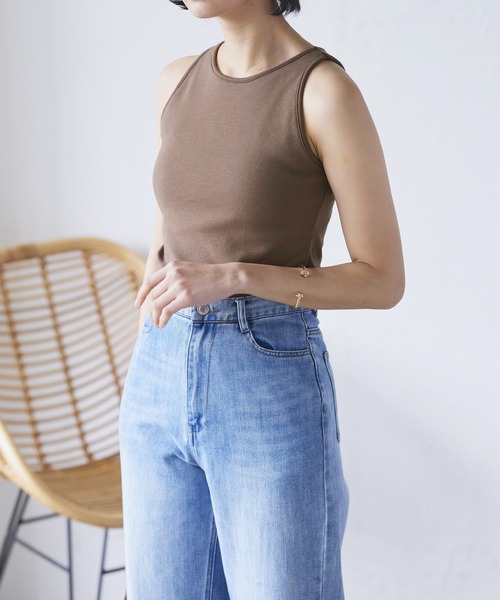 カップ付き天竺アメスリタンクトップ